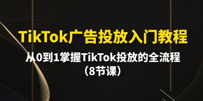 TikTok广告投放入门教程，从0到1掌握TikTok投放的全流程（8节课）-侠客资源