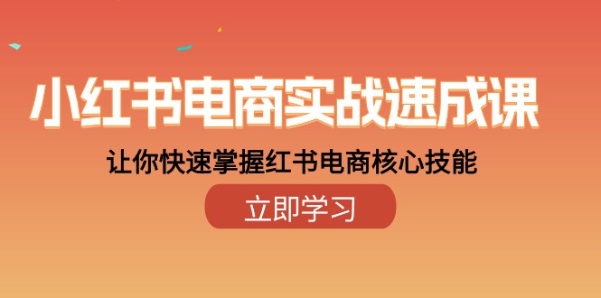 小红书电商实战速成课，让你快速掌握红书电商核心技能（28课）-侠客资源