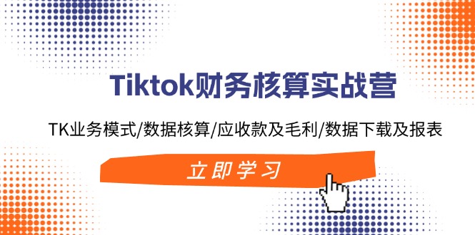 Tiktok财务核算实战营：TK业务模式/数据核算/应收款及毛利/数据下载及报表-侠客资源