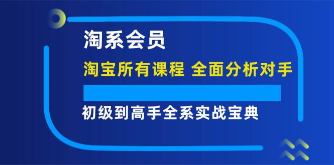 淘系会员【淘宝所有课程，全面分析对手】，初级到高手全系实战宝典-侠客资源