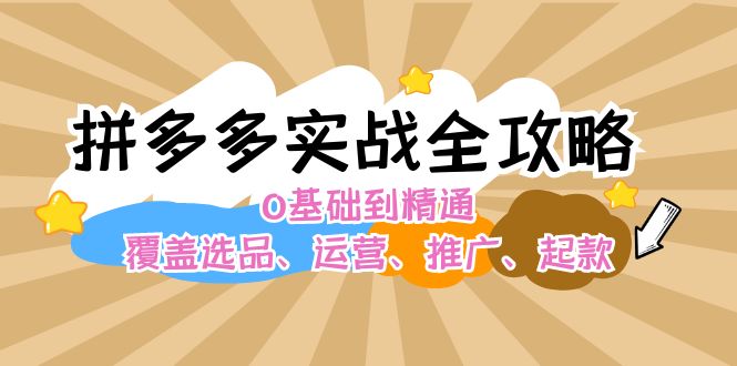 拼夕夕实战全攻略：0基础到精通，覆盖选品、运营、推广、起款-侠客资源