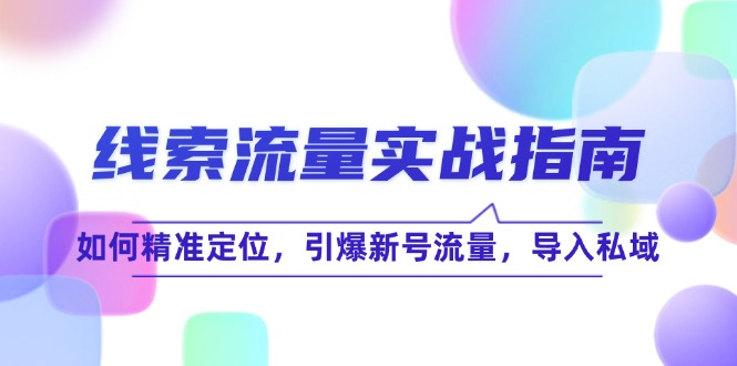 线 索 流 量-实战指南：如何精准定位，引爆新号流量，导入私域-侠客资源