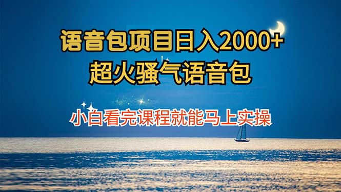 语音包项目 日入2000+ 超火骚气语音包小白看完课程就能马上实操-侠客资源