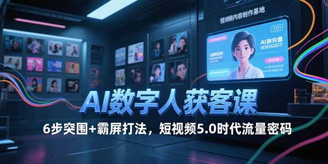AI数字人获客全攻略：6步突围策略+霸屏打法，解锁短视频5.0时代流量密码-侠客资源