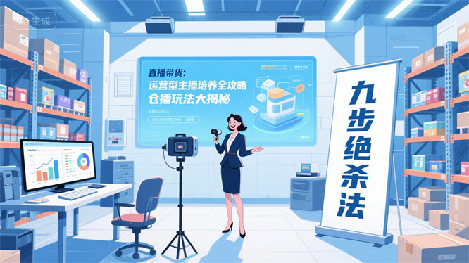 直播带货：运营型主播培养全攻略，九步绝杀法+仓播玩法大揭秘-侠客资源