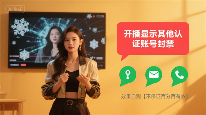 开播显示其他认证账号封禁解决方法免费分享，效果自测【不保证百分百有效】-侠客资源