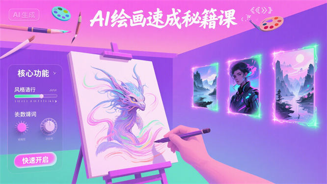 AI绘画速成秘籍：快速开启绘画之旅，精准解析核心功能，高效产出惊艳作品！-侠客资源