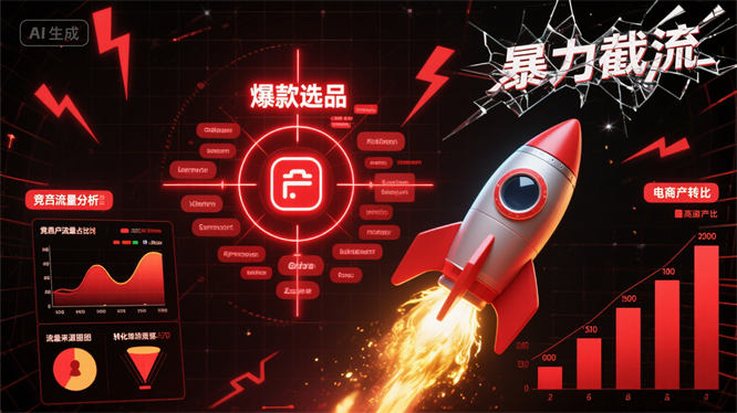 暴力截流“神操作”！爆款选品提前洞察，竞品流量轻松截胡，投产比火箭式提升！-侠客资源