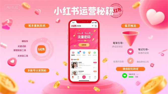 小红薯运营秘籍揭秘:流量密码、笔记复制、私域引流全搞定!-侠客资源