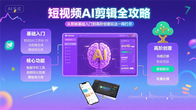 短视频AI剪辑全攻略：从剪映基础入门到高阶创意玩法一网打尽-侠客资源