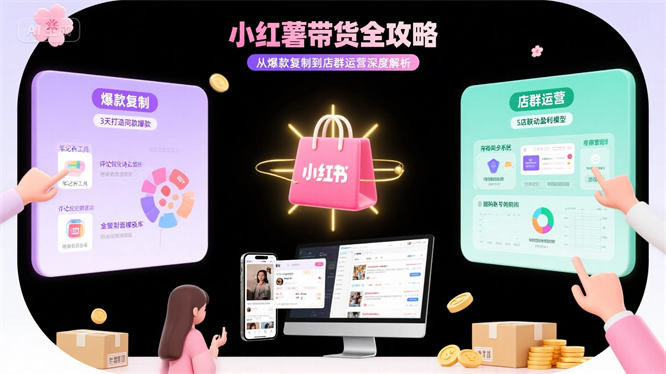 小红薯带货全攻略：从爆款复制到店群运营深度解析-侠客资源