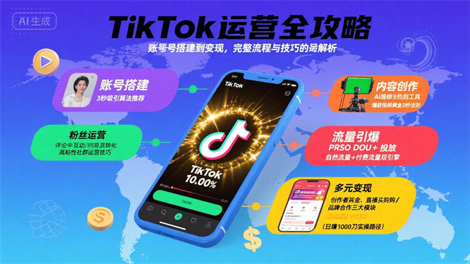 TikTok运营全攻略：账号搭建到变现，完整流程与技巧全解析-侠客资源