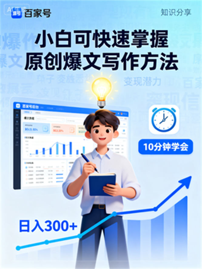 百家号正确的写作的方式，小白也可以轻松写出原创文章，10分钟学会，新手也能日更爆文日入300+-侠客资源