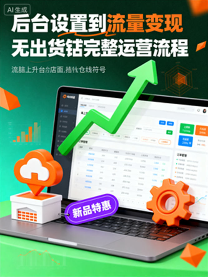 无货源店铺运营全攻略：从后台设置到流量提升、营销活动与管理-侠客资源