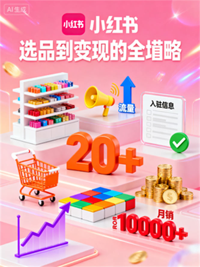 小红书全攻略:选品、推广、入驻等20+模块,助你月销破万、ROI飙升-侠客资源