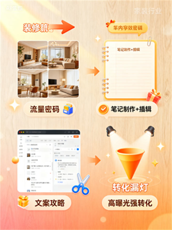 解锁家装行业流量密码：笔记制作、剪辑文案全攻略，实现高曝光强转化-侠客资源
