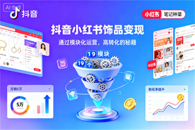AI模特+爆款公式！抖音/小红书饰品卖货秘籍，解锁月销5万密码-侠客资源