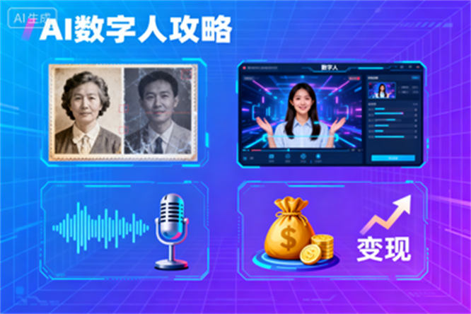 AI数字人制作全攻略：老照片修复、声音克隆、视频生成，实现高效技术变现！-侠客资源