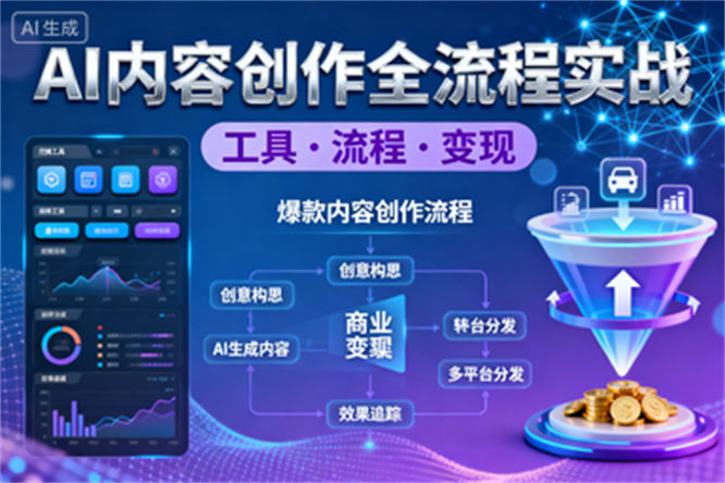 AI全领域指南：系统掌握工具运用、爆款制作及商业变现，实现飞跃-侠客资源