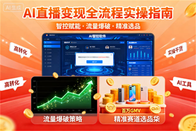 AI直播变现实战攻略：智控软件赋能+流量爆破策略+精准赛道选品，冲刺百万GMV-侠客资源