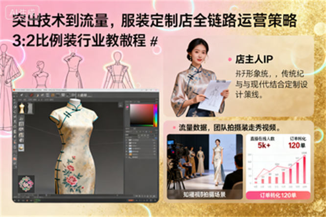 想让服装定制店火起来？从模型搭建到个人IP、短视频流量全攻略-侠客资源