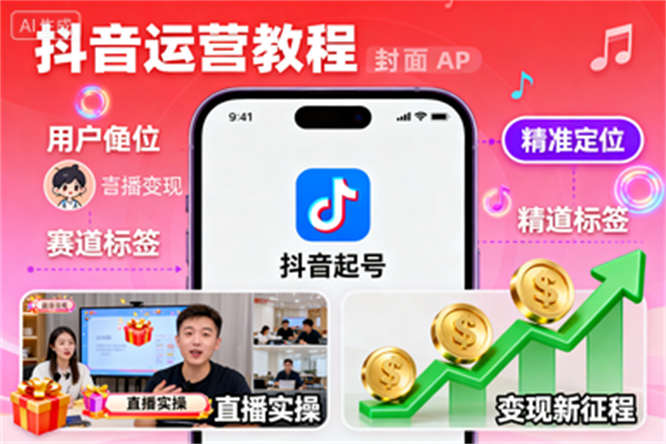 抖音起号全攻略：精准定位+直播实操，开启变现新征程-侠客资源