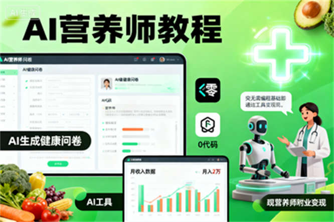 AI营养师速成秘籍：0代码教会用AI生成健康问卷，这个AI工具让我月入过万！-侠客资源