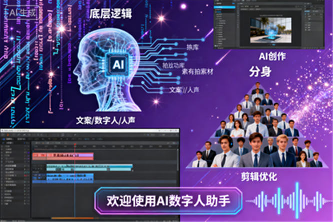 AIGC数字人变现攻略:底层逻辑到AI创作+AI文案/人声/分身+剪辑优化-侠客资源