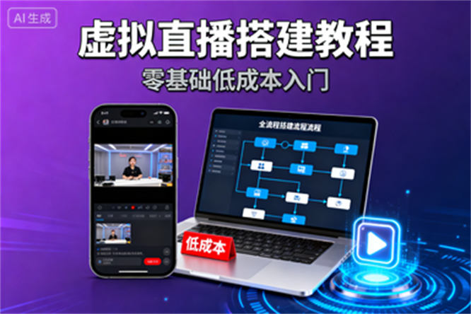 一部手机+电脑:低成本虚拟直播间的全流程搭建指南-侠客资源