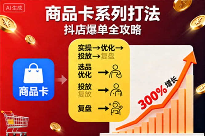 抖店爆单全攻略：商品卡系列打法+实操SOP大公开-侠客资源