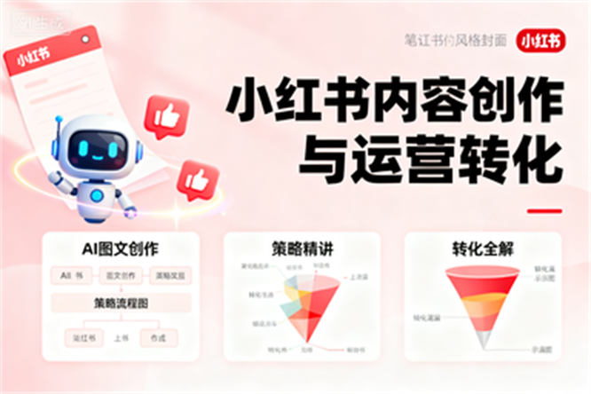小红书增长秘籍：AI图文创作、策略精讲与转化全解-侠客资源