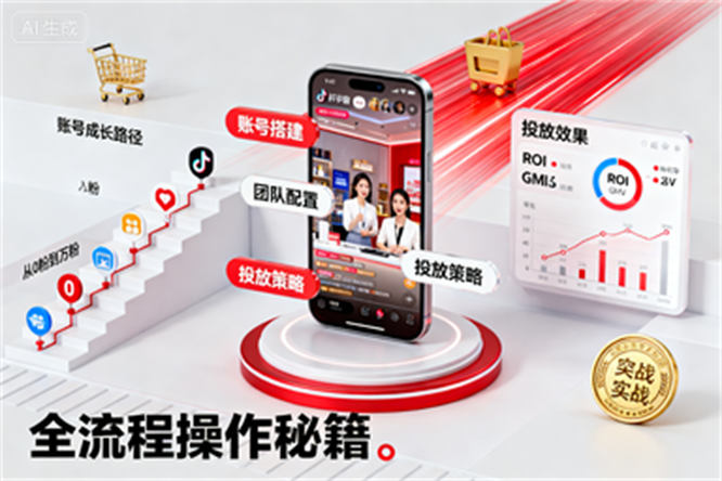 抖音带货实战指南：涵盖账号、团队、投放的全流程操作秘籍-侠客资源