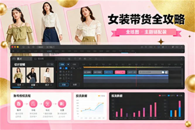 0基础女装带货全攻略:账号授权×切片剪辑×精准投流全链路通关指南-侠客资源