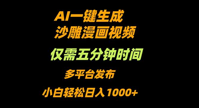 AI一键生成沙雕动漫视频,只需5分钟,小白轻松日入1000+-侠客资源