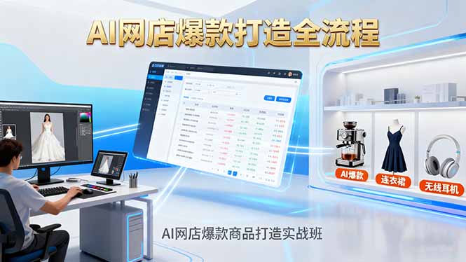 AI网店爆款商品打造实战班：AI技术实现商品图智能处理，快速搭建AI网店-侠客资源