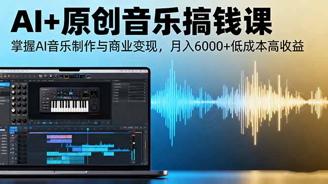 AI+原创音乐搞钱课：掌握AI音乐制作与商业变现，月入6000+低成本高收益-侠客资源