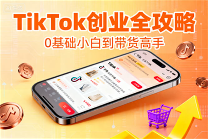 TikTok创业全攻略:0基础小白到带货高手的实战课程-侠客资源