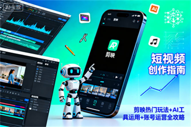 短视频创作指南：剪映热门玩法+AI工具运用+账号运营全攻略-侠客资源