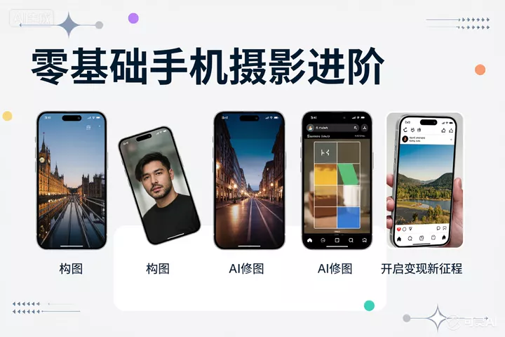 零基础手机摄影进阶：构图、AI修图，开启变现新征程-侠客资源