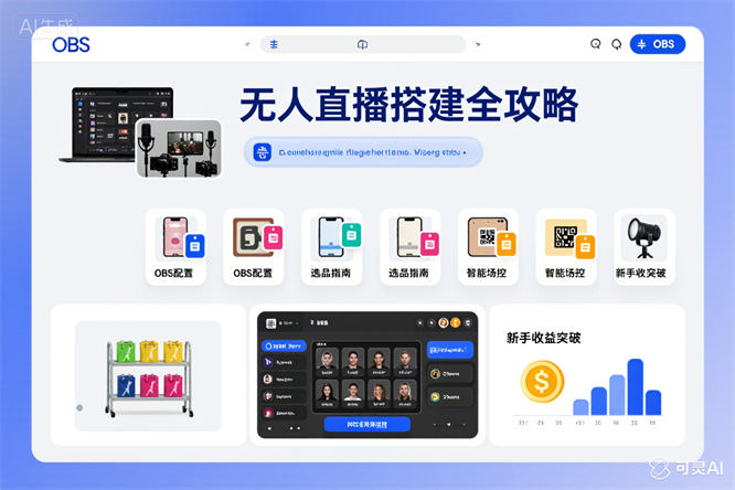 无人直播搭建全攻略，涵盖OBS配置、选品、智能场控，助新手收益突破-侠客资源