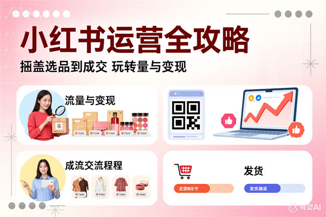 小红书运营全攻略：涵盖选品到成交，玩转流量与变现-侠客资源