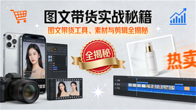 图文带货实战秘籍：图文带货工具、素材与剪辑全揭秘-侠客资源
