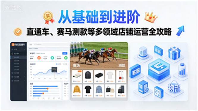 从基础到进阶：直通车、赛马测款等多领域店铺运营全攻略-侠客资源