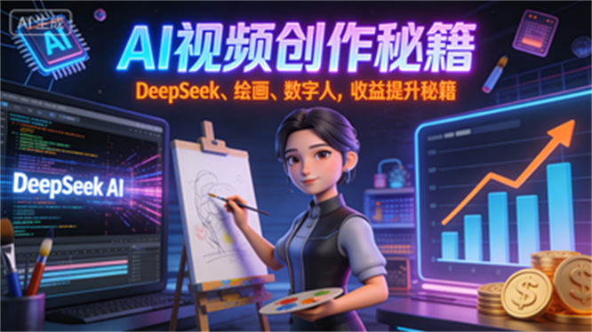 AI视频创作秘籍：DeepSeek、绘画、数字人，收益提升秘籍-侠客资源