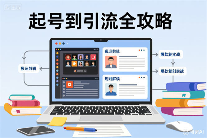 起号到引流全攻略:搬运剪辑+规则解读+爆款复刻实战-侠客资源