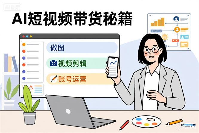 AI短视频带货秘籍：涵盖做图、视频与账号运营-侠客资源