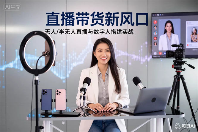 直播带货新风口:无人/半无人直播与数字人搭建实战-侠客资源