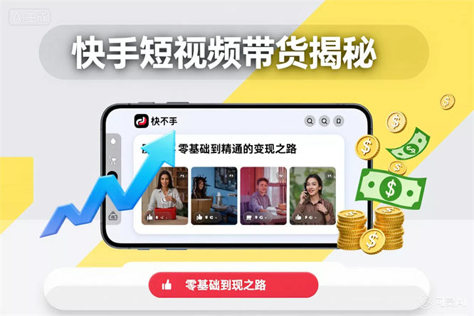 快手短视频带货揭秘：零基础到精通的变现之路-侠客资源