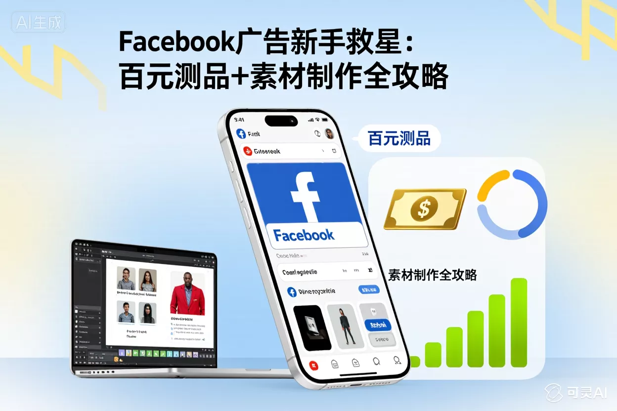 Facebook广告新手救星:百元测品+素材制作全攻略-侠客资源