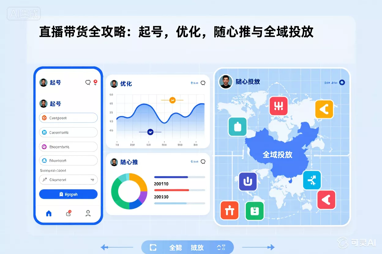 直播带货全攻略：起号、优化、随心推与全域投放-侠客资源